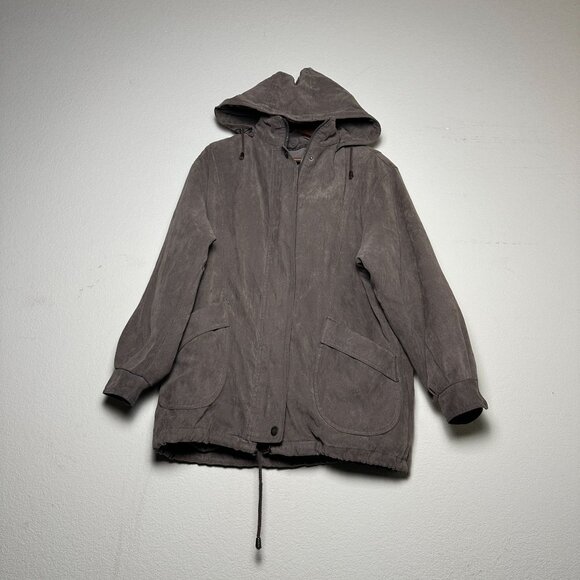 VTG Bromley Sport Hoodie Jacket Men M Nylon Brown Zip 90s Thermolite Plus Gorp - Picture 1 of 16